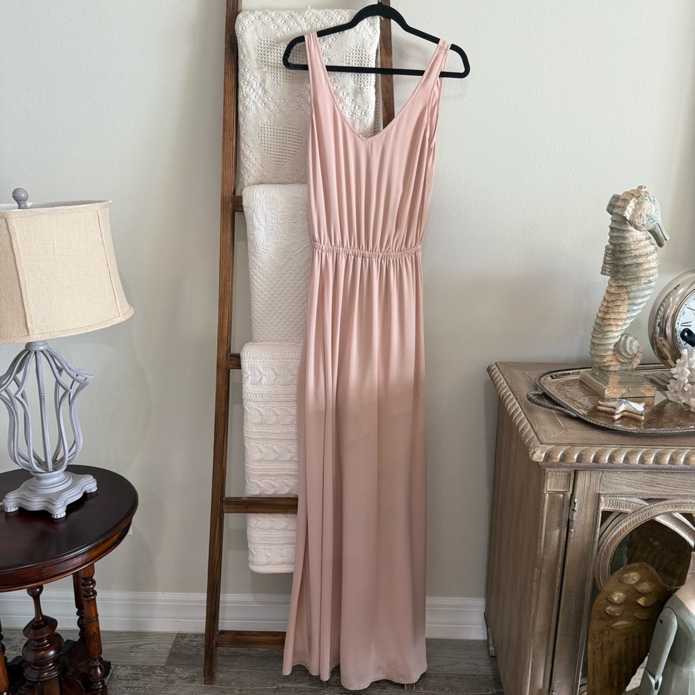 Show Me Your Mumu Blush Pink Chiffon Full Length Maxi Dress
